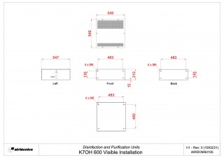 Dimensions K7 600 Visible Installation